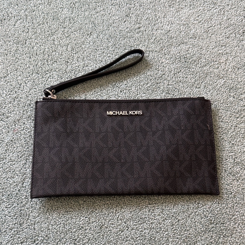 Michael Kors Black Textured Wristlet